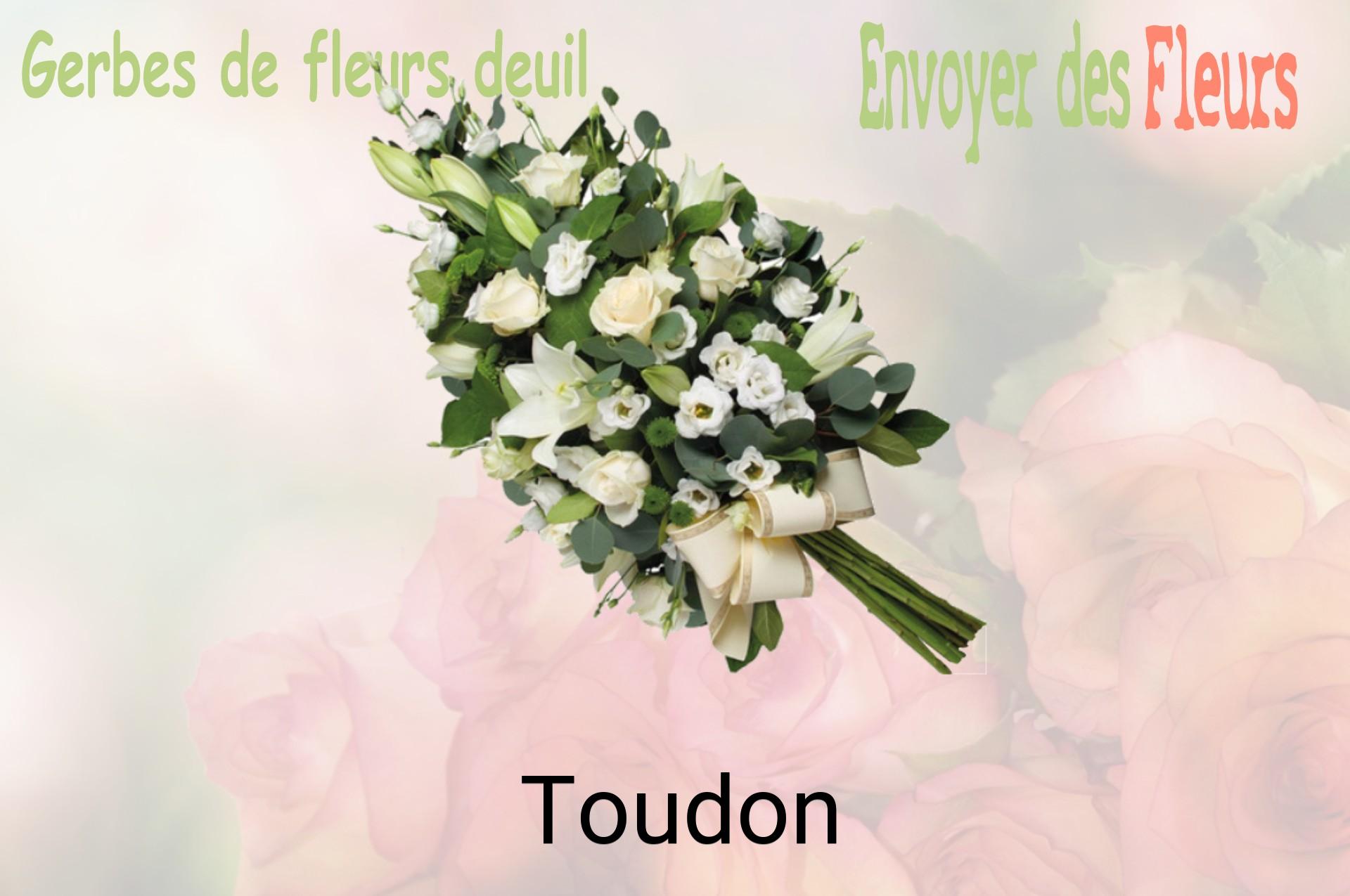 Gerbe de fleurs de deuil livrée à Toudon